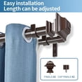 thumbnail image 2 of Urbanest Adjustable Double Curtain Rod Set Pila Manhattan Finials – 1″ Front & 3/4″ Back Rod With Bronze Rod, 48–84 Inches, 2 of 6