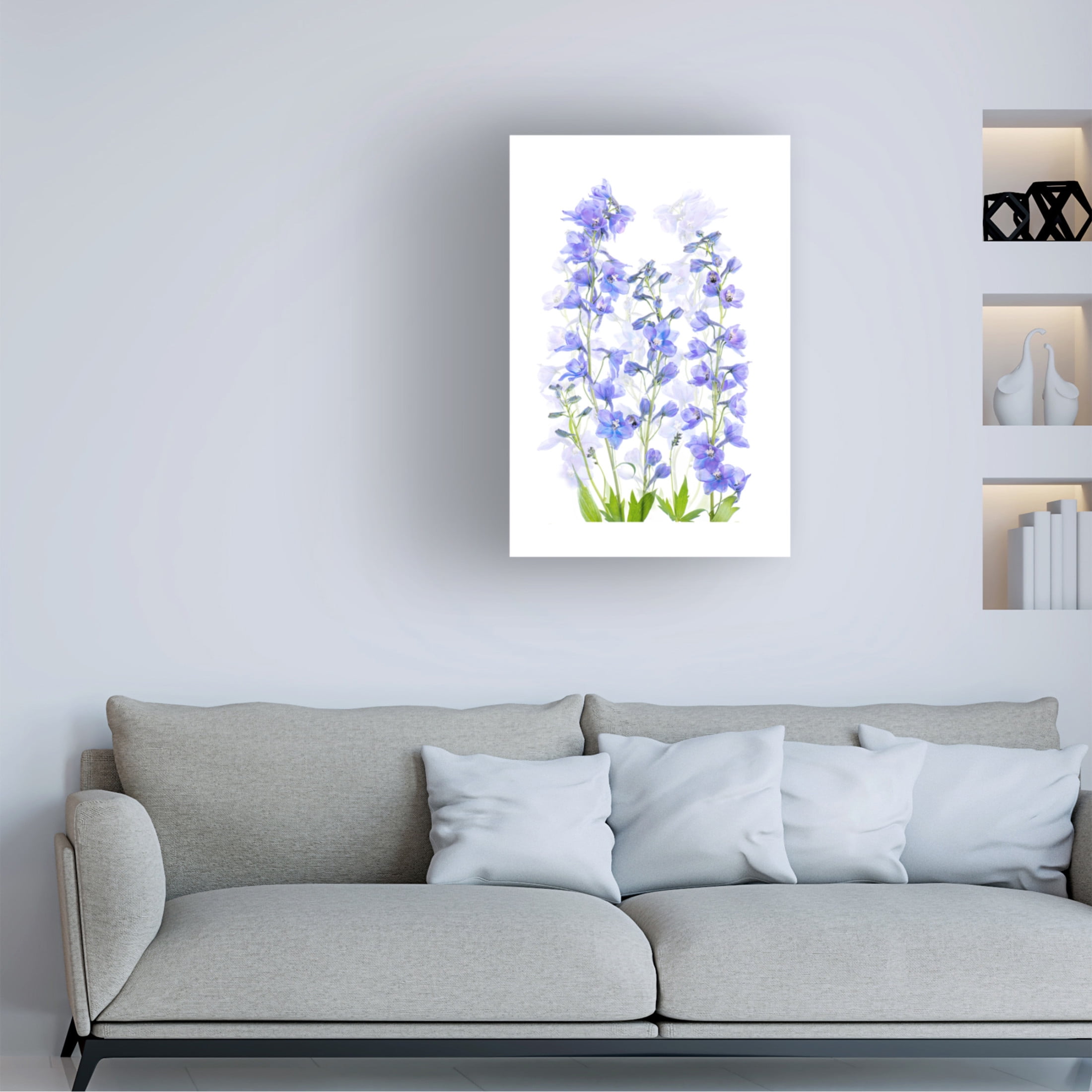 Canvas Wall Art - Jacky Parker 'Delphinium' Wall Art for Living Room, Bedroom, or Office Décor by Trademark Fine Art - 12 x 19 Inches