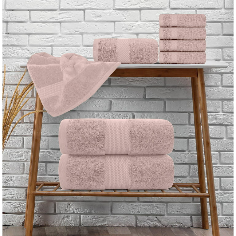 Pink Towels Bathroom Sets, Luxury 6PCS Gift Set,2 Large Bath Towels  30×56, 2 Hand Towels 18×28, 2 Washcloths 13×13, 100% Cotton | Soft |  Quick