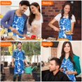 thumbnail image 7 of Pioneer Flower Floral Print Pattern Apron-Garden Aprons for Women with Pockets-Cotton Linen Waterproof Kitchen Cooking Gardening Aprons Adjustable for Kitchen,Cooking,BBQ and Salon 33x27 Inch, 7 of 7