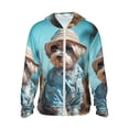 thumbnail image 2 of Lsque Stylish Dog in Denim Outfit UPF 50+ Lightweight Sun Protection Men's Women's Long Sleeve Shirt, Hoodie Performance -3X-Large, 2 of 9