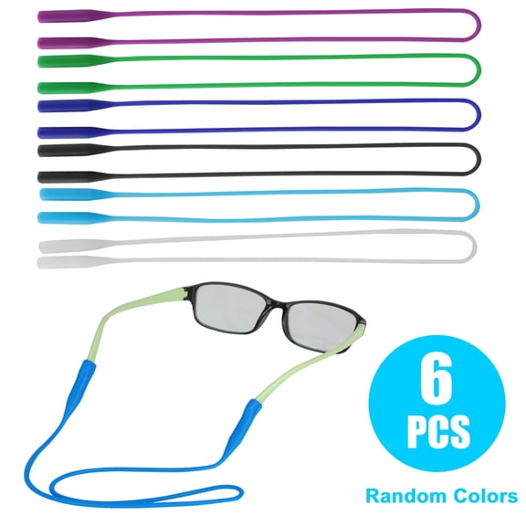 6pcs Anti-Slip Silicone Glasses Straps, DISEN Elastic Eyewear Retainers, Sunglass String Holder, Glasses Ropes, 20.5''