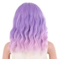 thumbnail image 3 of RightOn Purple Pink Wig Girls Short Bob Curly Purple Pink Wig Cosplay Wig with Bangs Costumes Anime Party Wig, 3 of 5