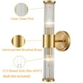 thumbnail image 5 of Moose Modern 2-Light Gold Dimmable LED Wall Sconce with Clear Glass Shades, 5 of 8