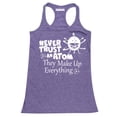 thumbnail image 1 of P&B Never Trust an Atom they Make Up Everything Women's Tank Top, Heather Purple, L, 1 of 2