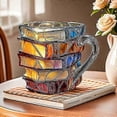 thumbnail image 2 of 2025 New 3D Painted Book Cup - Stacked book-shaped glass coffee cup, suitable for hot and cold drinks, a novel gift for book lovers, 2 of 5