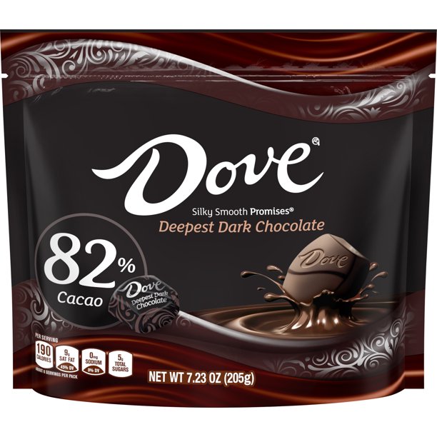 DOVE PROMISES Deepest Dark Chocolate 82 Cacao, 7.23 oz.