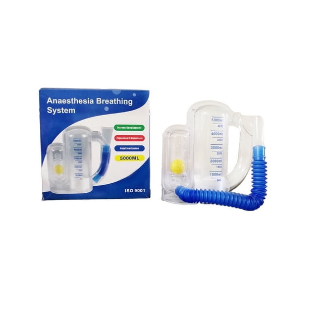Entrenador de respiración de gran capacidad de 5000 ml, instrumento de ejercicio de capacidad vital, dispositivo de rehabilitación de la función pulmonar, entrenador de prueba física