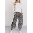 thumbnail image 4 of I AM A FASHION JUNKY Gray Zebra Stripe Printed Wide Leg Jeans, 4 of 11