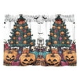thumbnail image 7 of Yayeee Kitchen Curtains Tier Pair Light Filtering 27"x36" Rod Pocket Short Cafe Window Panel, Orange Halloween Trees, 7 of 7