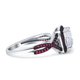 thumbnail image 2 of Blue Apple Co. Halo Cushion Infinity Twist Ruby CZ Engagement Ring Cubic Zirconia 925 Sterling Silver, 2 of 5