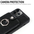 thumbnail image 5 of Accordion Wallet Case for iPhone 13 Pro Max with Rotatable Ring Holder Kickstand, RFID Blocking Card Slots Finger Grip Ring PU Leather Shockproof Purse Cover for iPhone 13 Pro Max, Black, 5 of 7