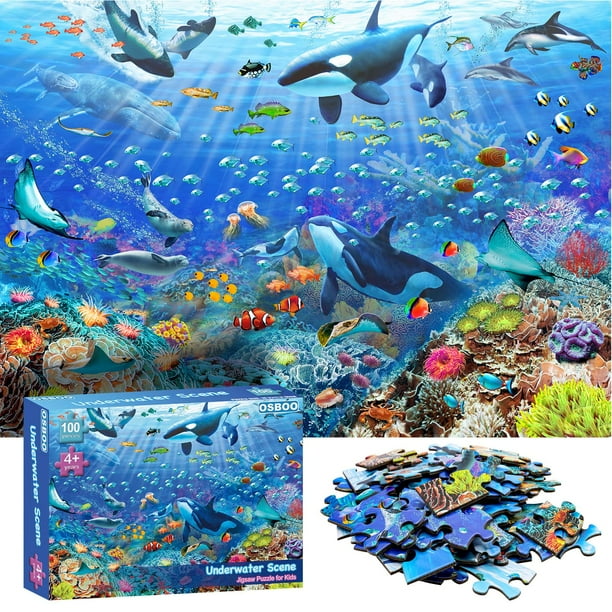 Rompecabezas OSBOO Underwater Scene 100 piezas para ninos de 4 a 10 anos