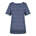 thumbnail image 3 of fatyb Women's Square Neck Striped Tops Short Sleeve Tunic Casual Shirts 2025 Summer Loose Blouses Tee, 3 of 5
