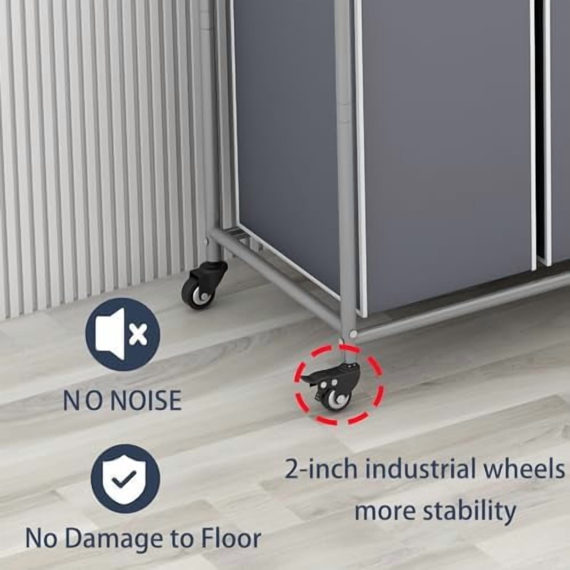 Laundry Basket, 4-Bag Laundry Hamper, Grey Laundry Sorter with Heavy Duty Lockable Rolling Wheels, Laundry Room Organization with Removable Bags Basket Separator for Dirty Clothes Storage