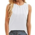 thumbnail image 5 of XFLWAM Womens Summer Tank Tops Pleated Crew Neck Sleeveless Tops for Women Casual Flowy Blouse, 5 of 8