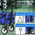 thumbnail image 2 of Wubio Beach Wagon Collapsible Wagon Portable Folding Wagon Garden Beach Cart Outdoor Utility Grocery Wagon Large Capacity Heavy Duty Folding Wagons Portable for Shopping Camping Sports Picnic,Blue, 2 of 9