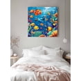 thumbnail image 6 of Ocean Marine Canvas Wall Art, Life Fish Coral Seagrass Underwater Coastal Framed Wall Decor Modern Artwork Prints Painting for Living Room, Bedroom, Kitchen & Cafe Decor 16x16 Inch, 6 of 9