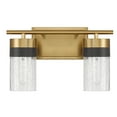 thumbnail image 2 of Warm Brass Two Light Bathroom Vanity from the Brickell Collection, 2 of 5
