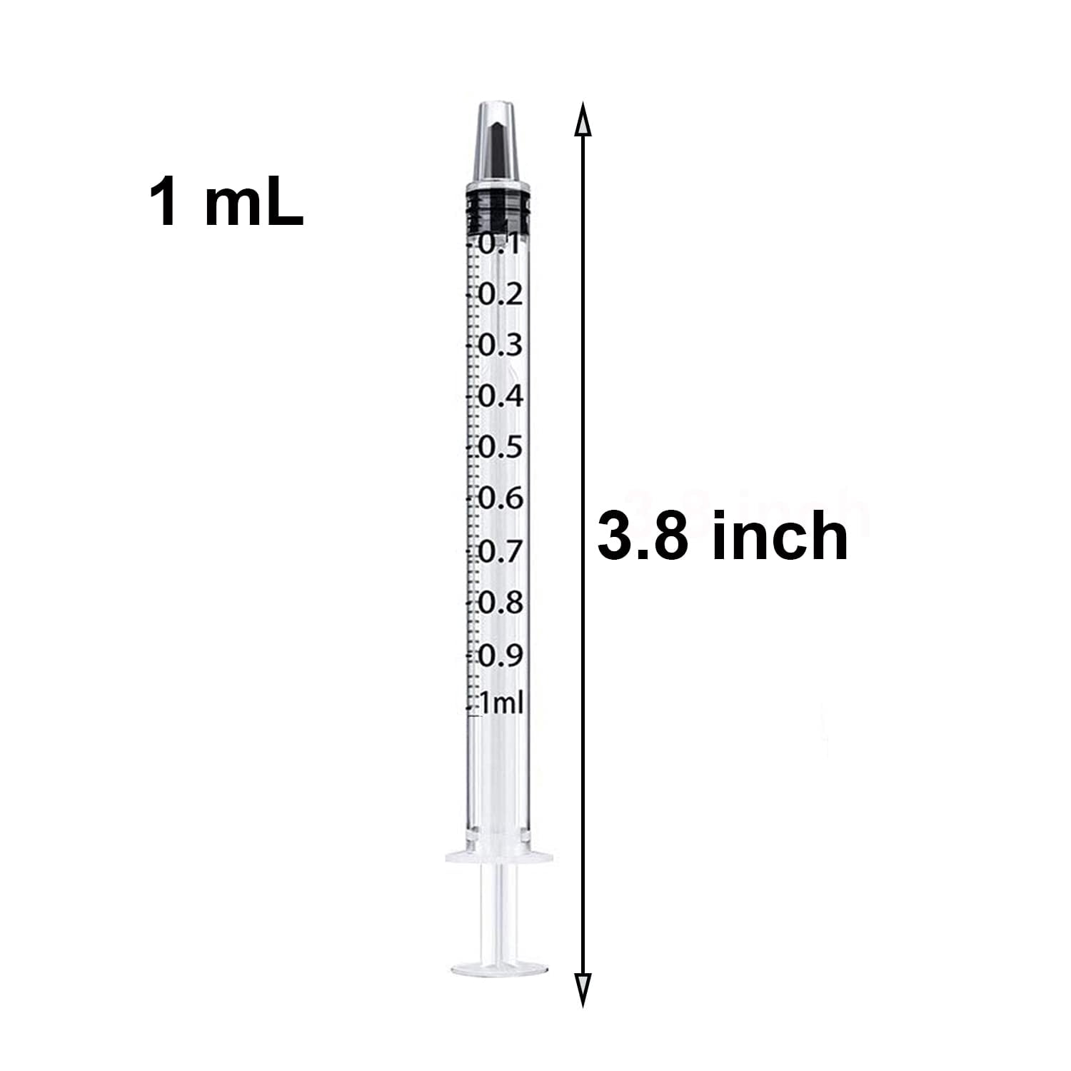100 Pack 1ml /1cc Syringe with Cap Oral Syringes without needle for Liquid Measuring, Scientific Labs, Feeding Small Pets, Medical Student, Oil or Glue Applicator-Individually Sealed, Luer Slip