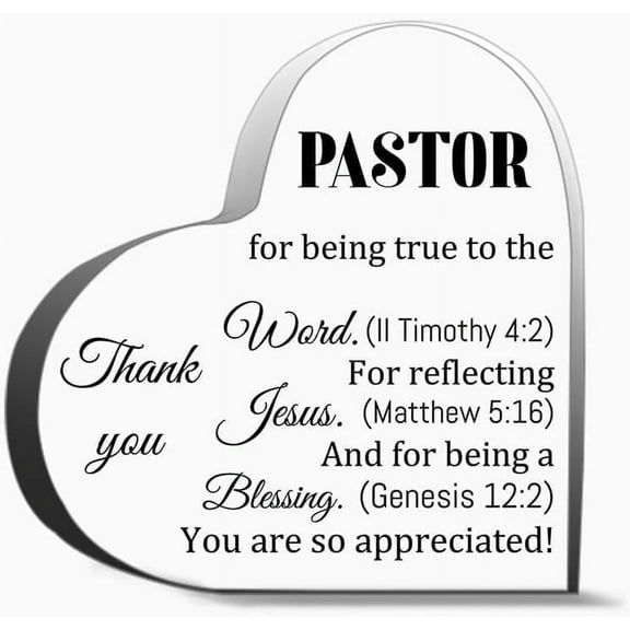 Pastor Appreciation Gifts Pastor Gifts For Women Men Preacher Thank You Present For Pastor Gift for Birthdays For Women Men,Acrylic Heart Keepsake For Family And Friends,4x4 inch