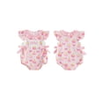 thumbnail image 2 of BemeyourBBs Baby Girls First Birthday Outfit 1st Years Old Birthday Clothes Smocked Romper Cute Cake Duck Embroidery Flying Sleeve Bow Decor Summer Bodysuit Playsuit Clothes, 2 of 9