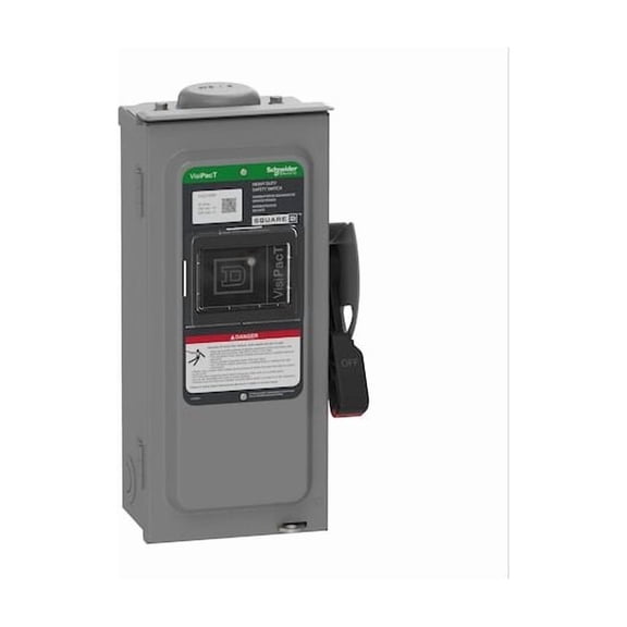 Schneider Electric Safety Switch,DPST,30 A,2 Poles,3 Wires VH221NRB