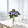 thumbnail image 6 of Artificial Lotus Flower Realistic Water Lily Silk Stem Home Decor for Table Centerpiece Vase Arrangement Buddha Decor （Purple）, 6 of 6