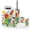 Color 4, variant on Bathroom Accessory Set 6 Piece Colorful Rainbow Playful Icons Fruits Animals Objects Trash can, Toothbrush Holder, Toothbrush Cup, Soap Dispenser, Soap Dish, Toilet Brush Holder