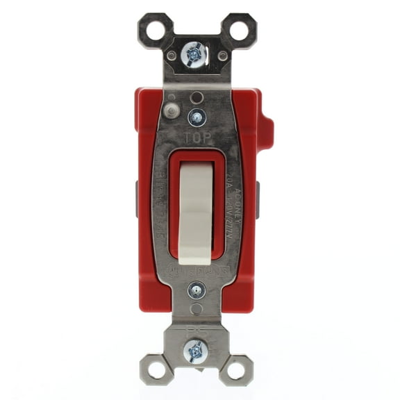 P&S Lt Almond Quiet ON/OFF 3-Way Toggle Light Switch 20A 120/277VAC PT20AC3-LA