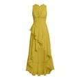 thumbnail image 4 of Tqcoqu Summer Dresses for Women 2026 Dressy Casual Deep V Neck Tank Dress Elegant Flowy Ruffle Sleeveless Sundresses,Yellow Women's S-XXXL, 4 of 6