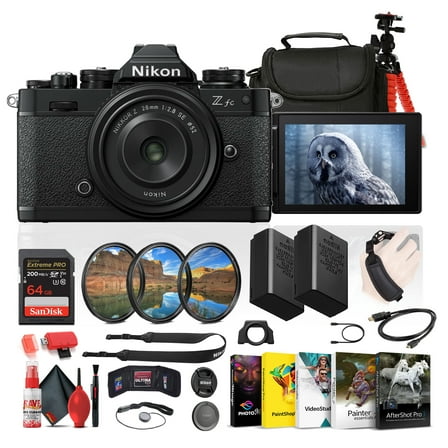 Nikon Z fc DX-Format Mirrorless Camera with NIKKOR Retro Style Z 28mm f/2.8 (SE) Lens   More