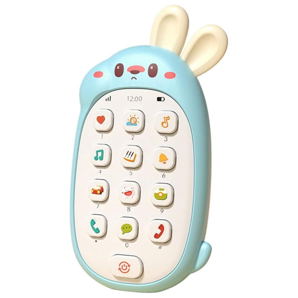 Bebé Juguetes De Teléfono Móvil Para 1 Año De Edad Juguete Sensorial Simulación Teléfono Niños Regalo Infantil Azul CUTICAT Juguetes de teléfono