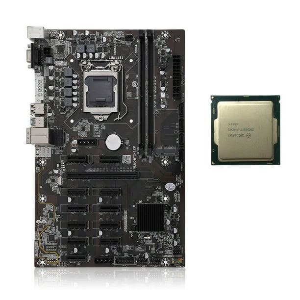 Matsuzay Placa base de computadora de velocidad rápida DDR4 LGA1151 placa de minería 4 pines 24 pines puerto de alimentación piezas de actualización Kits de mantenimiento de impresoras No.02