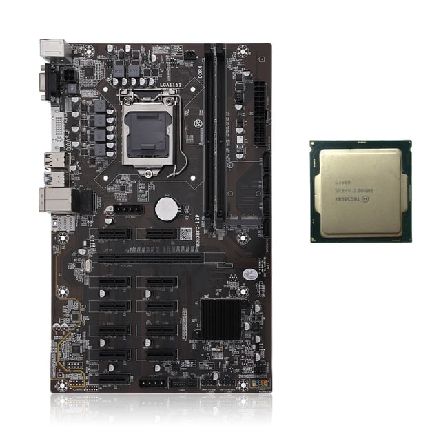 Matsuzay Placa base de computadora de velocidad rápida DDR4 LGA1151 placa de minería 4 pines 24 pines puerto de alimentación piezas de actualización Kits de mantenimiento de impresoras No.02