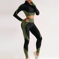 thumbnail image 7 of qolati Women Workout Sets 2 Piece Long Sleeve Yoga Outfits Gym Clothes Seamless Crop Zip Up Jackets Tank Top High Waist Leggings Sets Fitness Sports School Running Sweatsuits, 7 of 7