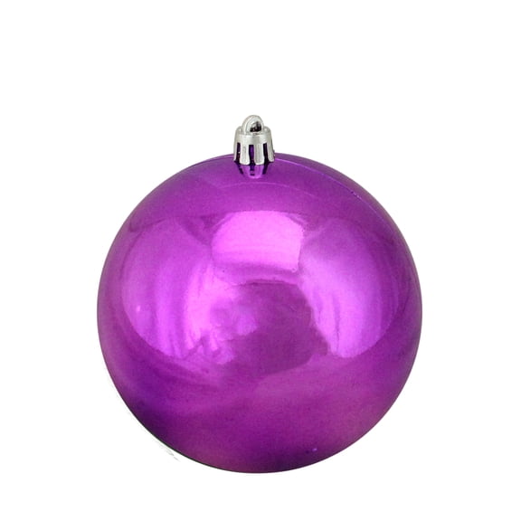 Shiny Eggplant Purple Shatterproof Christmas Ball Ornament 4" (100mm)