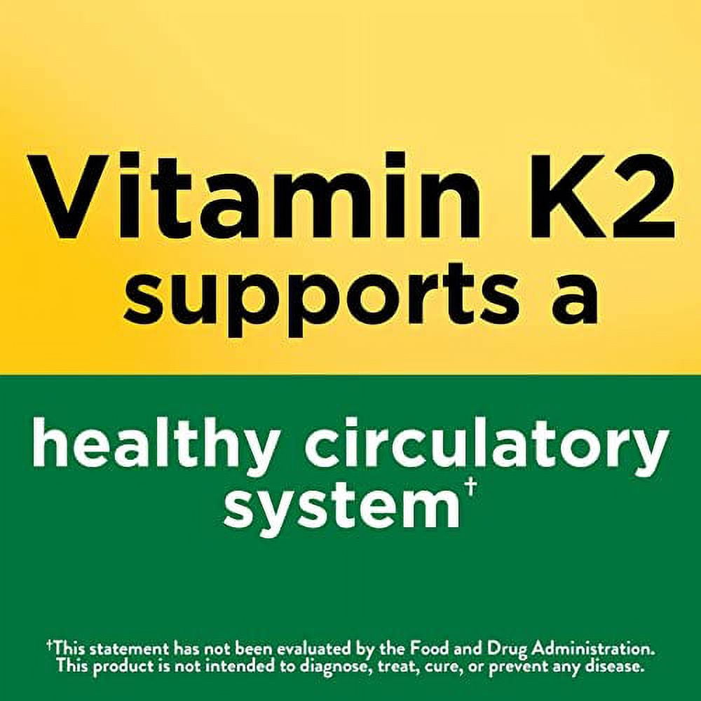 Nature Made Vitamin K2 100 mcg, Dietary Supplement for Bone Support, 30 Softgels, 30 Day Supply