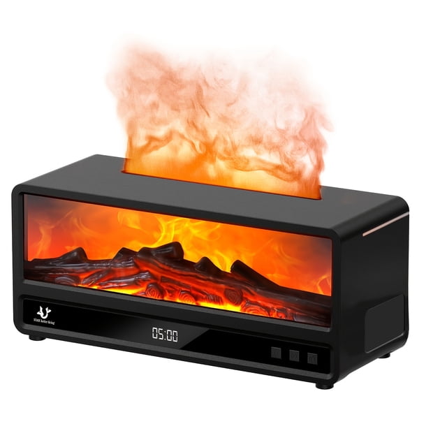 Nouveau Modèle d'Humidificateur de Flamme de Cheminée 3D Réaliste, un Humidificateur USB de Bureau Conçu pour une Utilisation Domestique dans la Chambre, Ressemblant à une Cheminée à Charbon