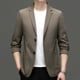 thumbnail image 2 of Traje de ocio para hombre, primavera y verano, sin planchado, informal, de negocios, coreano, abrigo para jóvenes de mediana edad, drapeado, genuino, parte superior fina, 2 of 5