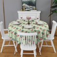 thumbnail image 2 of Christmas Round Tablecloth 70x70in(178x178cm) – Waterproof Polyester Table Cover with Full Print Design, Wrinkle Resistant & Washable for Kitchen Dining Party Decor, 2 of 6