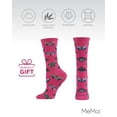 thumbnail image 6 of MeMoi Butterfly Bamboo Blend Crew Socks - Womens - Female, 9-11, Carmine Rose, 6 of 9