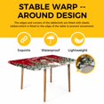 thumbnail image 4 of Red Christmas Snowman Table Cloths for 3 Foot Rectangle Tables, Xmas Tree Snowflake Botanical Patio Waterproof Elastic Fitted Tablecloths, Washable Rectangular Table Cover for Camping, 4 of 8