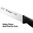 thumbnail image 2 of Humbee 8 Inch Cuisine Pro Serrated Bread Knife, Premium Stainless Steel Wave Edge Razor Sharp Blade Knife for Bread, Dishwasher Safe, NSF Certified, Black, 2 of 7