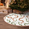 thumbnail image 6 of Daiia Hand Drawn Snake Drawing Merry Christmas Tree Skirt , Xmas Large Lace-up Tree Skirt, Santa Snowflakes Rustic Home Decorations New Year Party Farmhouse Decor-36", 6 of 7
