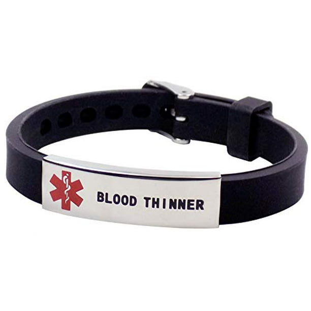 BLOOD THINNER Medical alert Wristband Bracelet Adjustable