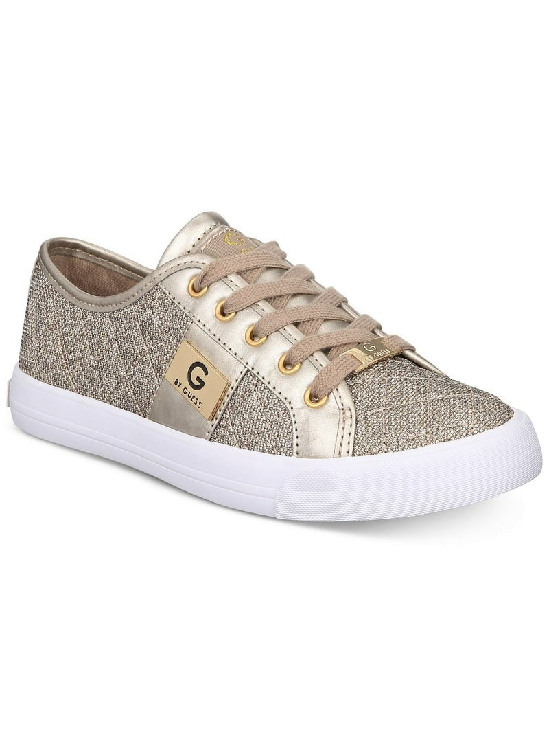 calor Provisional Derechos de autor G by Guess Women's Lace Up Leather Quilted Fabric Glitter Sneakers Shoes  Gold (6) - Walmart.com