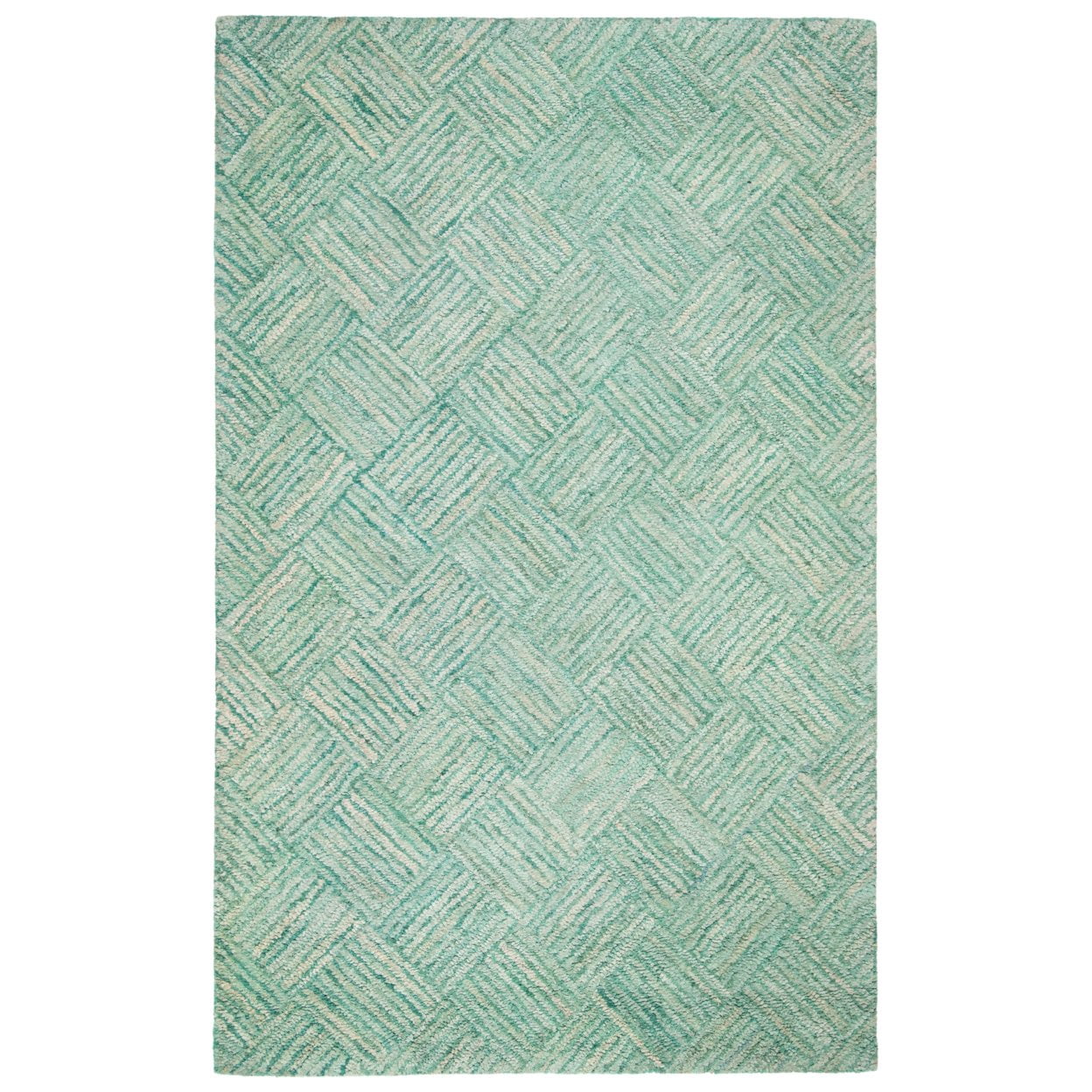 SAFAVIEH Nantucket Chadwick Geometric Cotton Area Rug, Green/Multi, 10' x 14'