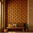 thumbnail image 2 of S4Sassy Floral Wallpaper - Asian Style Wall Covering, 25" x 120" Self-Adhesive Textured Vinyl Wall Paper, Decorative Walls Wrap, Easy DIY Walls Covering For Bedroom, Living Room - Yellow, 2 of 9