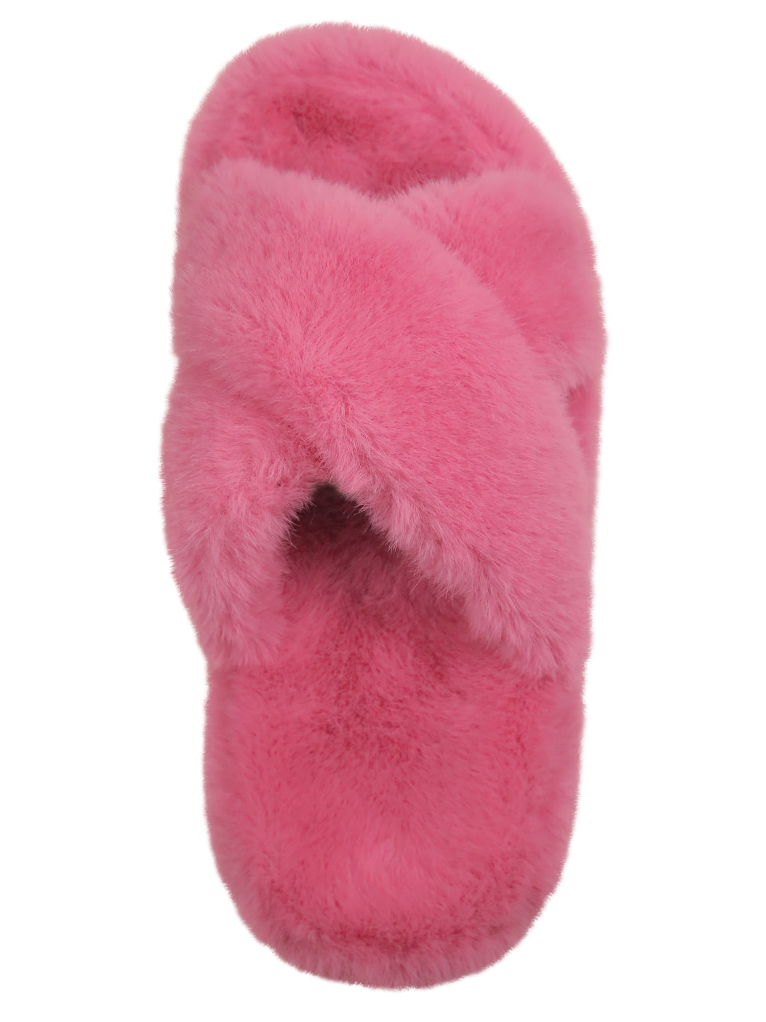 No Boundaries Women's Faux Fur Platform X-Band Slippers